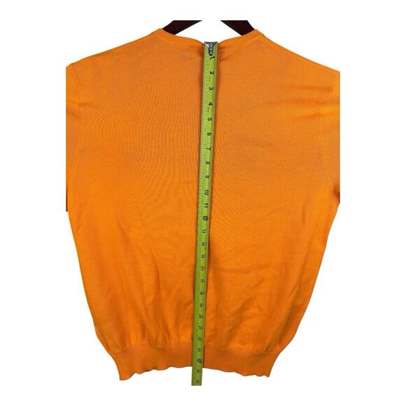 Polo Ralph Lauren Sweater Rugby Mens Large Orange Pullover V-Neck Sweatshirt - Picture 8 of 11